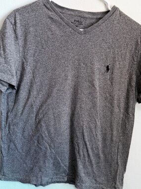 Polo by Ralph Lauren Gray V-Neck Tee with Black Pony